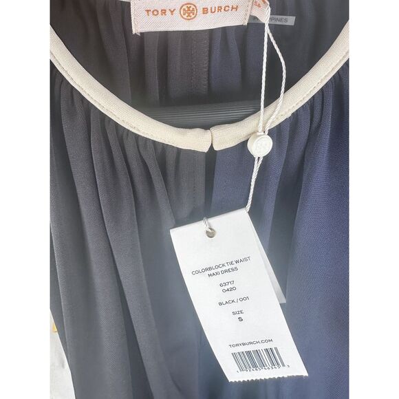 Tory Burch Color Block Tie Waisted Maxi Dress, S - Picture 8 of 11